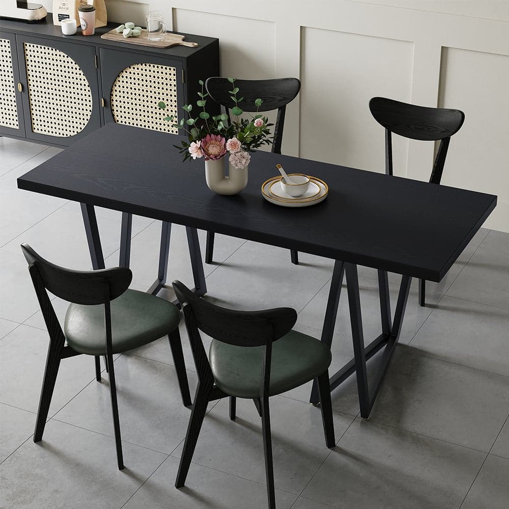 63" Industry Style Reangular Wood Dining Table Seats 4-6 People