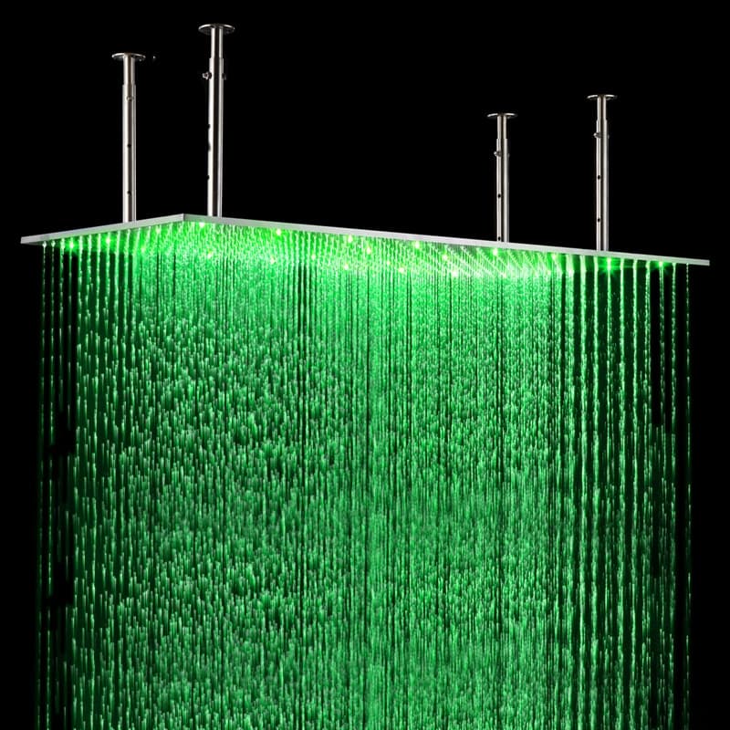20"x40" LED Stainless Steel Rectangle Ceiling Mounted Bathroom Shower Head Chrome