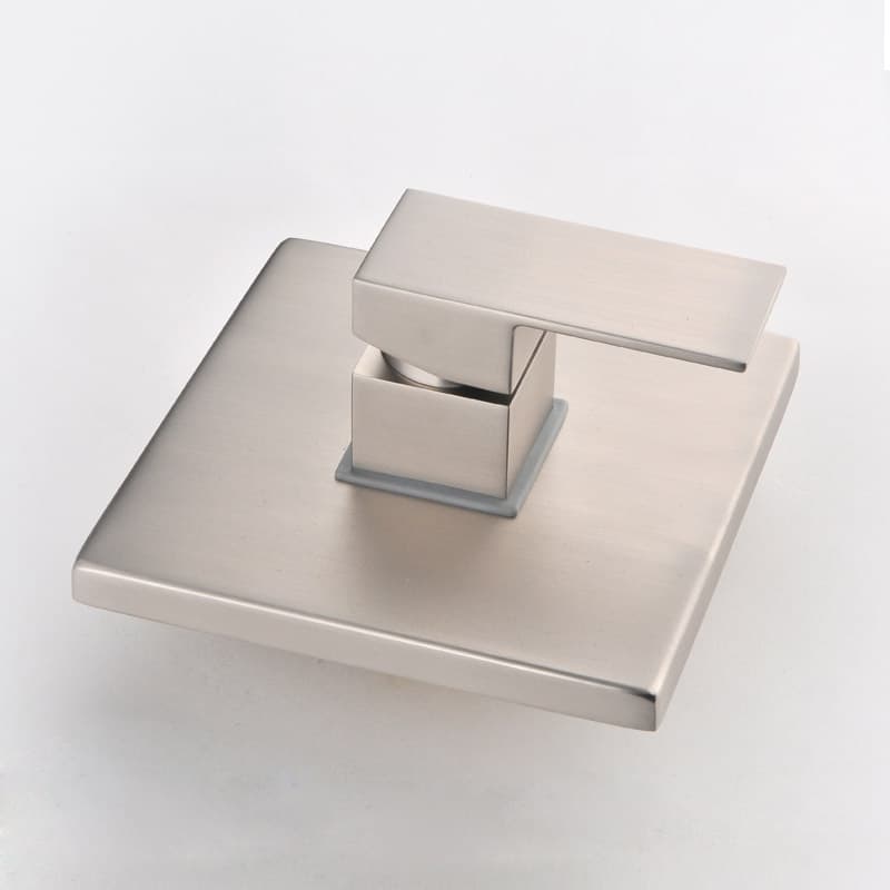 Brushed Nickel Square 1-Handle Single-Function Shower Valve & Trims Solid Brass