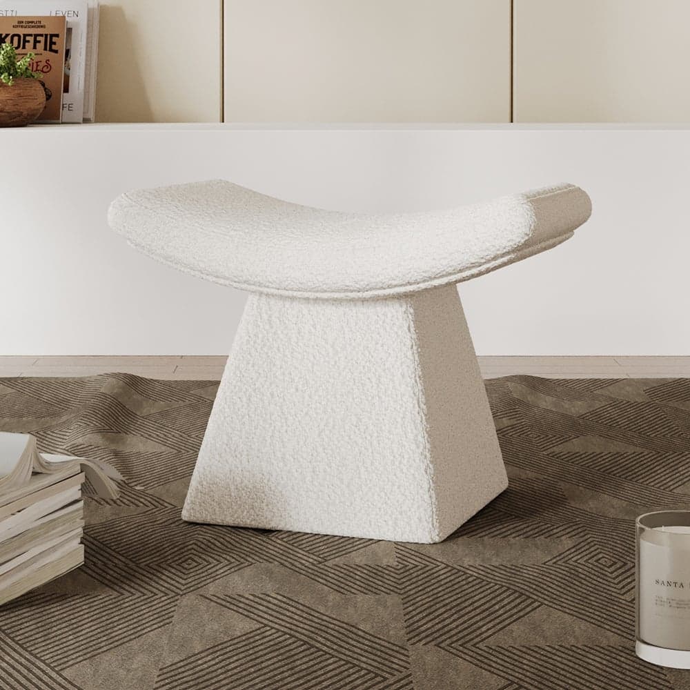 Boucle Curve Ottoman Unique Footstool