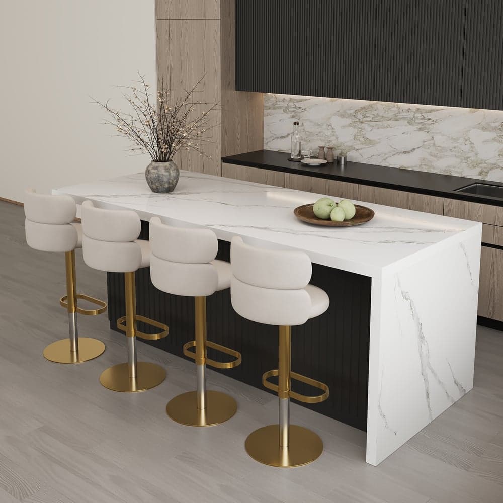 72" Modern Kitchen Island Laminate & 4 Counter Stools Set Storage Cabinet